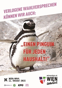 Verlogene Wahlversprechen können wir auch: Einen Pinguin für jeden Haushalt!